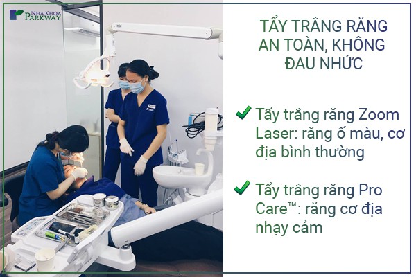 tẩy trắng răng an toàn, không đau nhức