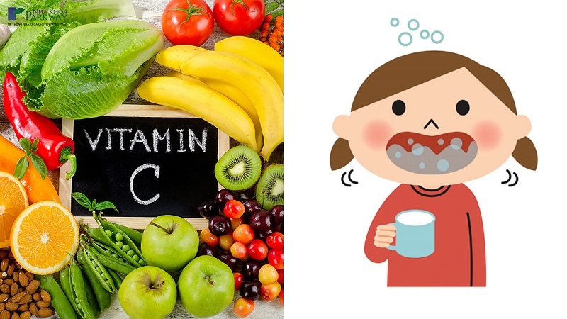 Những thực phẩm có chứa Vitamin C và bé gái súc miệng