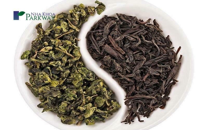 Hình ảnh trà đen và trà xanh