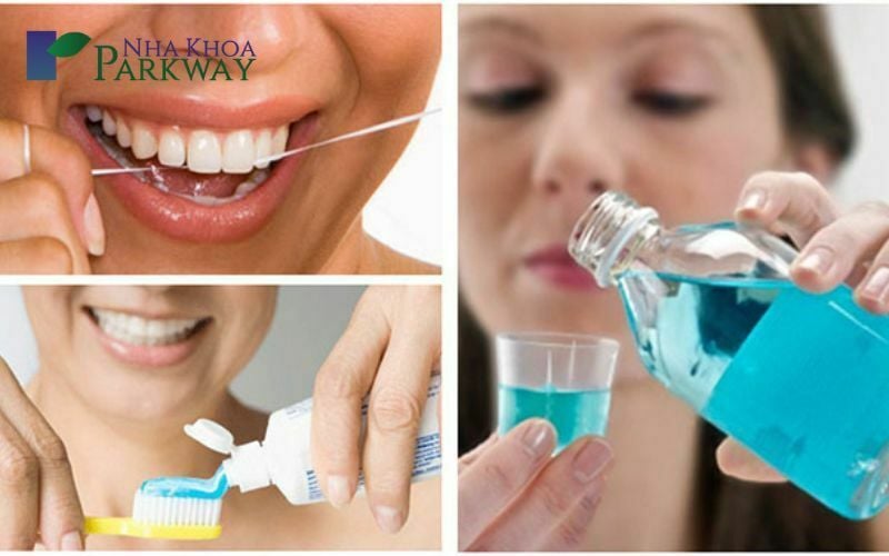 Những cách vệ sinh răng miệng gồm dùng chỉ nha khoa, kem đánh răng và dung dịch nước súc miệng