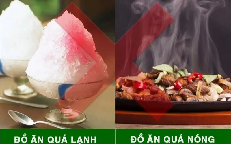 Tránh đồ ăn quá nóng hoặc quá lạnh sau khi mài răng 