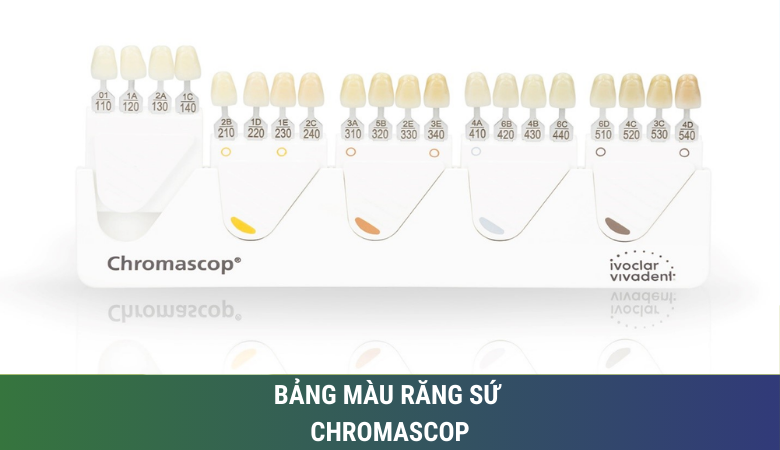 Hình ảnh bảng màu răng sứ chromascop