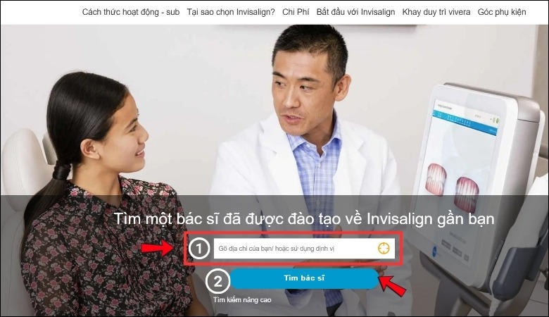 Nhập và tìm kiếm bác sĩ Invisalign