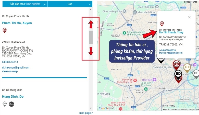 Xem thông tin về bác sĩ và nha khoa Invisalign